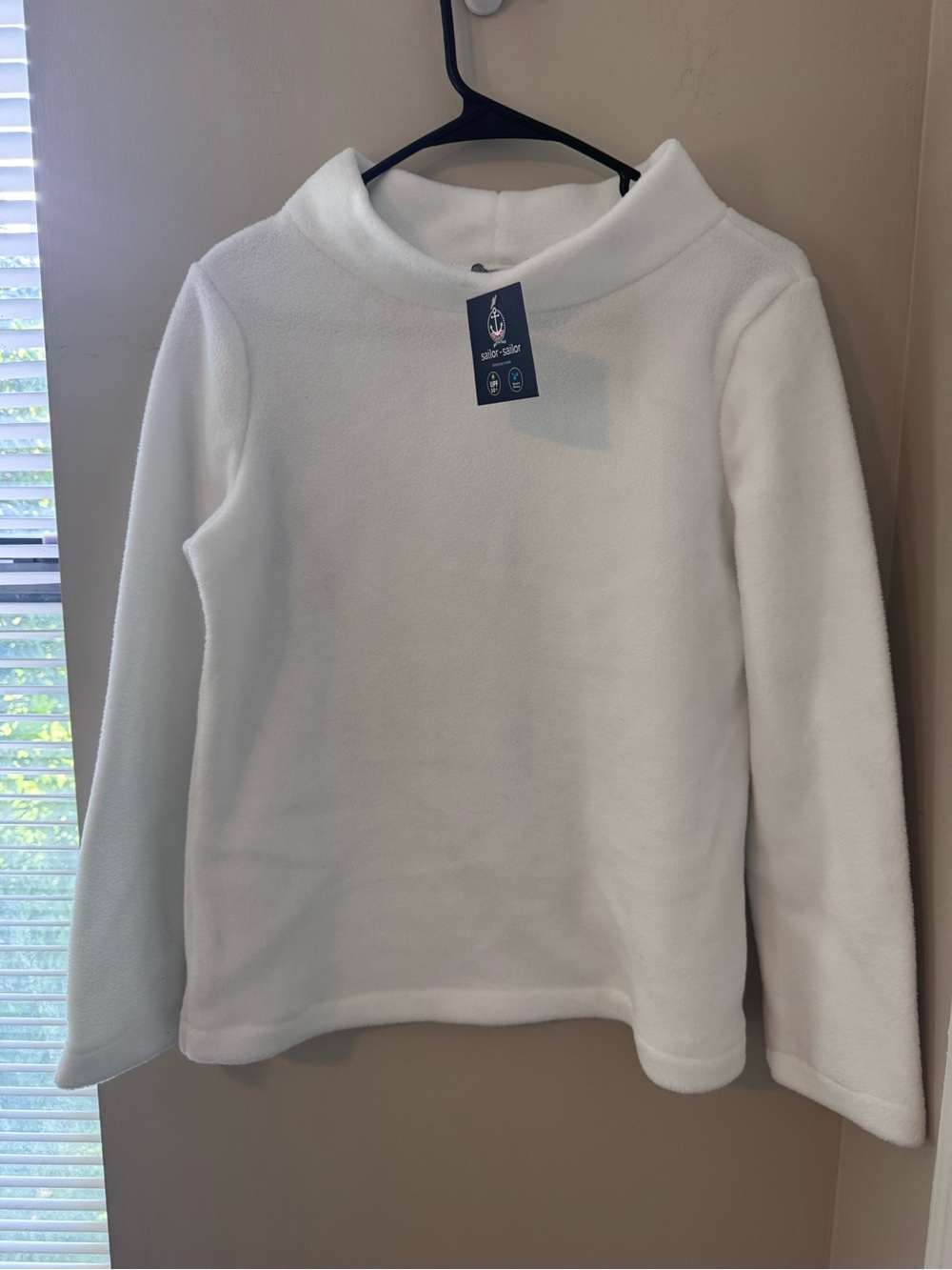 Sailor-Sailor White Fleece Funnel Neck Pullover XS NWT